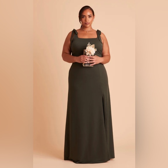 Crepe Olive Green convertible dress - Picture 2 of 4